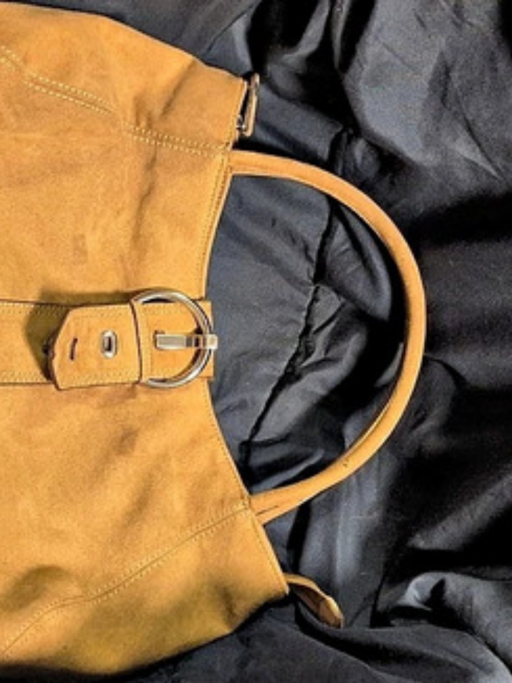 Tan Leather-Look Hobo Bag